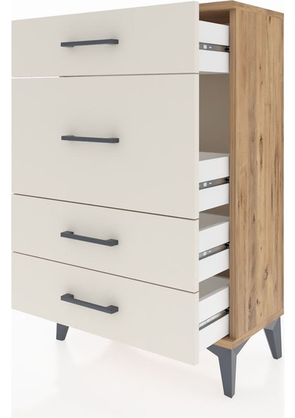 Arges Komodin 4 Çekmeceli 60X30X96 Çam-Aytaşı fırsatları