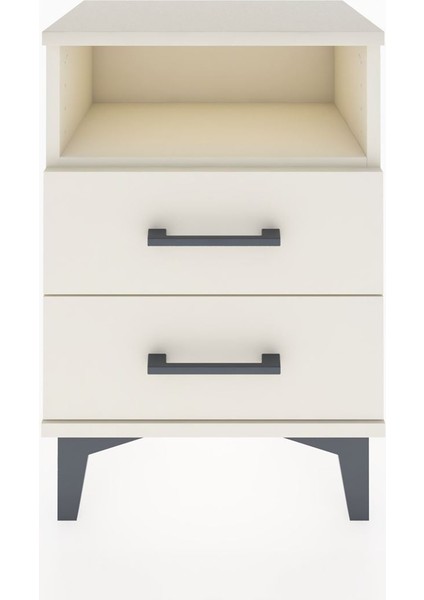 Arges Komodin Tek Raflı 2 Çekmeceli 44X30X64 Aytaşı-Aytaşı