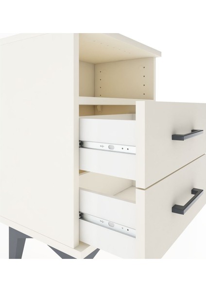 Arges Komodin Tek Raflı 2 Çekmeceli 44X30X64 Aytaşı-Aytaşı indirimleri