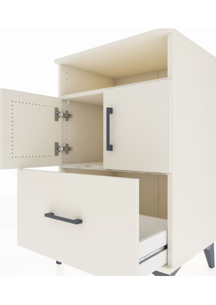 Hyperion Komodin 2 Raflı Tek Çekmeceli 2 Kapaklı 60X44X96 Aytaşı-Aytaşı indirimleri