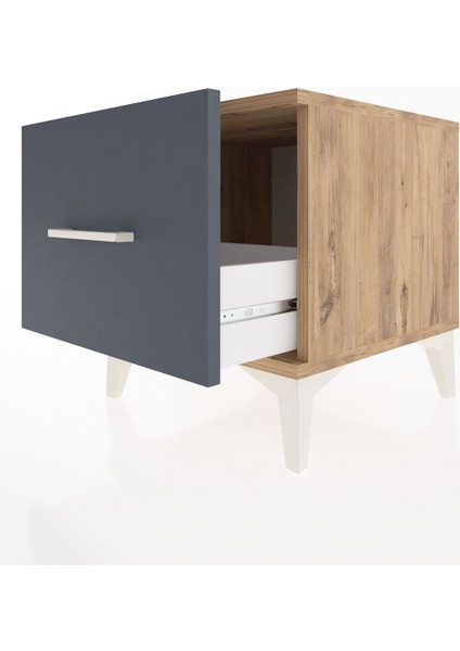 Hyperion Komodin Tek Çekmeceli 44X44X48 Çam-Antrasit fırsatları