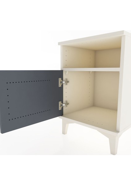 Hyperion Komodin Tek Raflı Tek Kapaklı 44X44X64 Aytaşı-Antrasit indirimleri