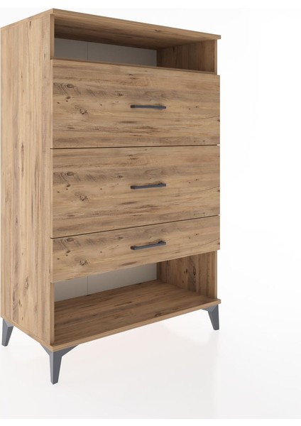 Hyperion Dolap Tek Raflı 3 Çekmeceli 88X44X134 Çam-Çam fiyatları