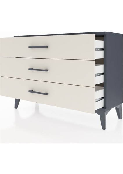 Arges Şifonyer 3 Çekmeceli 88X30X64 Antrasit-Aytaşı fırsatları