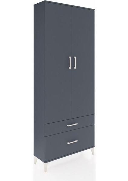 Arges Dolap 4 Raflı 2 Çekmeceli 2 Kapaklı 88X30X221 Antrasit-Antrasit fiyatları
