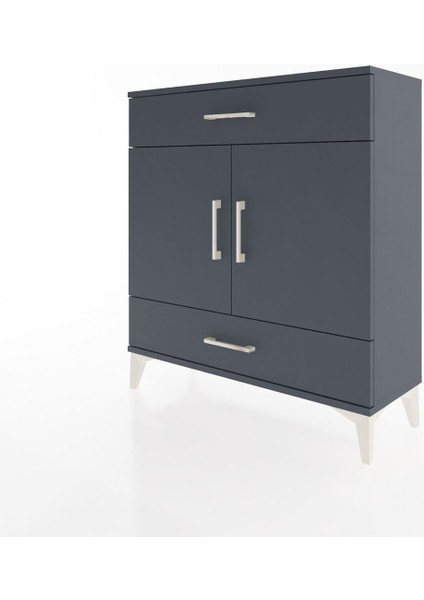 Arges Şifonyer 2 Raflı 2 Çekmeceli 2 Kapaklı 88X30X96 Antrasit-Antrasit modelleri