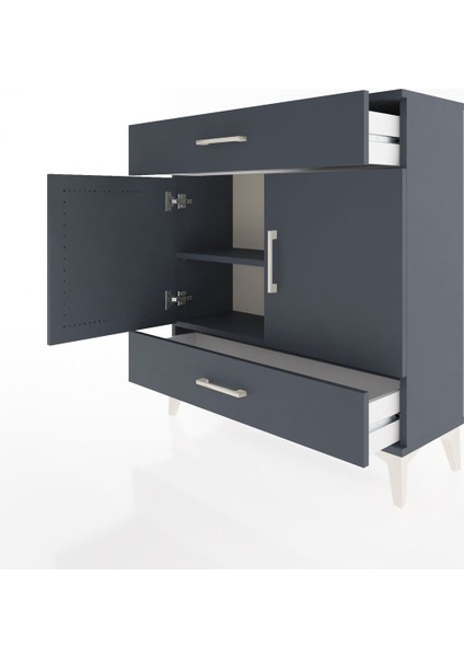 Arges Şifonyer 2 Raflı 2 Çekmeceli 2 Kapaklı 88X30X96 Antrasit-Antrasit fırsatları