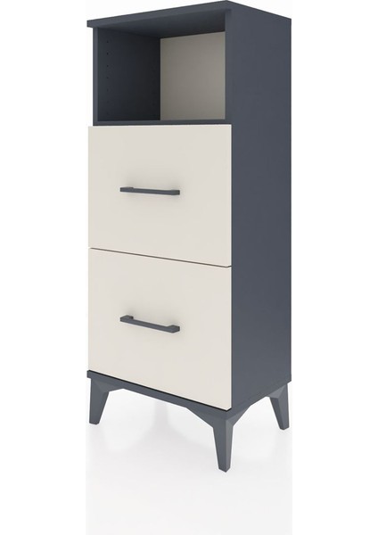 Arges Komodin Tek Raflı 2 Çekmeceli 44X30X106 Antrasit-Aytaşı modelleri