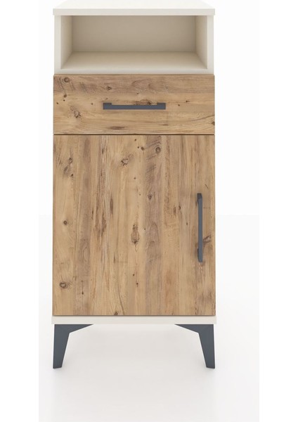 Arges Komodin 2 Raflı Tek Çekmeceli Tek Kapaklı 44X30X96 Aytaşı-Çam