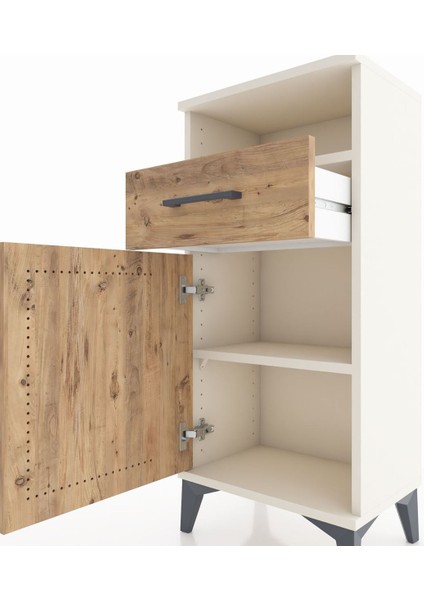 Arges Komodin 2 Raflı Tek Çekmeceli Tek Kapaklı 44X30X96 Aytaşı-Çam indirimleri