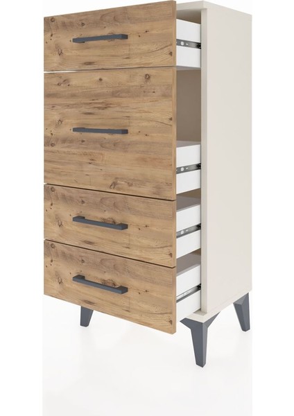 Arges Komodin 4 Çekmeceli 44X30X96 Aytaşı-Çam fırsatları