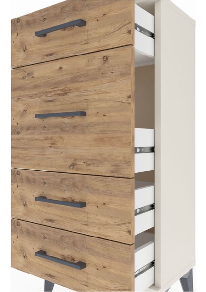 Arges Komodin 4 Çekmeceli 44X30X96 Aytaşı-Çam indirimleri