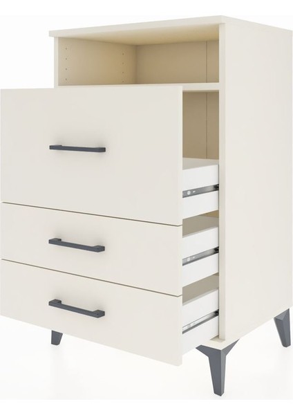 Hyperion Komodin Tek Raflı 3 Çekmeceli 60X44X96 Aytaşı-Aytaşı fırsatları
