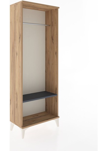 Arges Dolap Tek Raflı Kapaklı Tek Askılı 60X30X163 Çam-Antrasit fiyatları