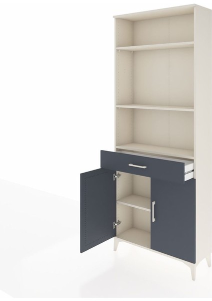 Arges Dolap 4 Raflı Tek Çekmeceli 2 Kapaklı 88X30X221 Aytaşı-Antrasit fırsatları