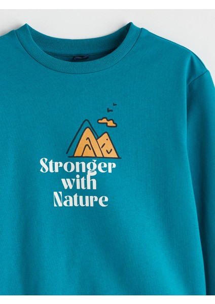 Yeni Sezon Bisiklet Yaka Erkek Çocuk Sweatshirt modelleri