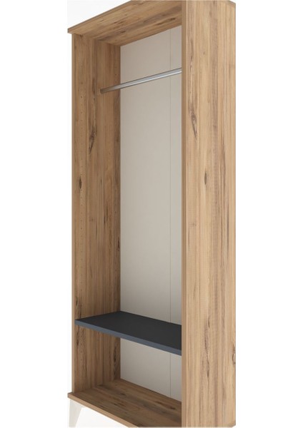 Arges Dolap Tek Raflı Kapaklı Tek Askılı 60X30X163 Çam-Antrasit indirimleri