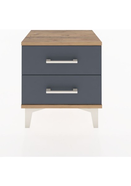 Arges Komodin 2 Çekmeceli 44X30X48 Çam-Antrasit