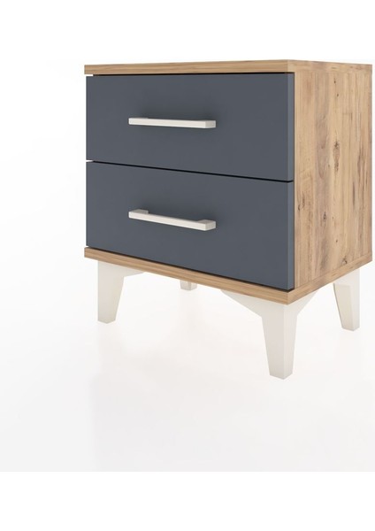 Arges Komodin 2 Çekmeceli 44X30X48 Çam-Antrasit modelleri
