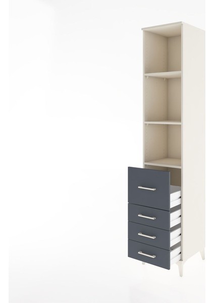 Hyperion Dolap 3 Raflı 4 Çekmeceli 44X44X221 Aytaşı-Antrasit fırsatları