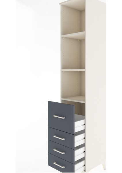 Hyperion Dolap 3 Raflı 4 Çekmeceli 44X44X221 Aytaşı-Antrasit indirimleri