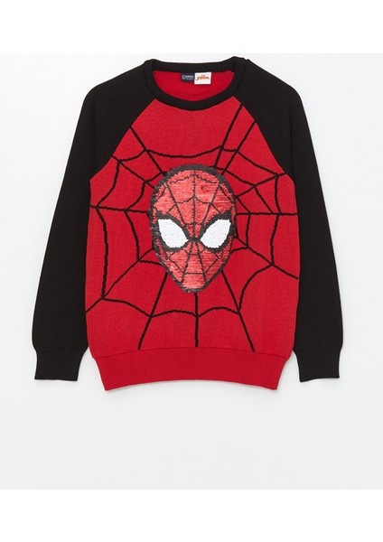 Yeni Sezon Bisiklet Yaka Spider-Man Çift Yönlü Payetli Uzun Kollu Erkek Çocuk Triko Kazak fiyatları