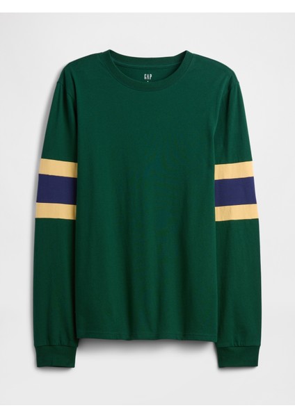 Erkek Koyu Yeşil Everyday Soft Varsity Bisiklet Yaka T-Shirt fiyatları