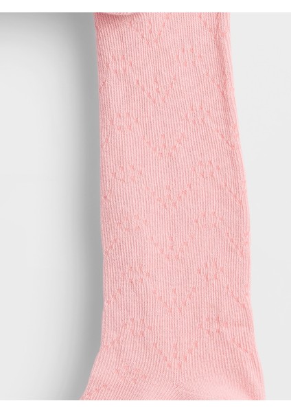 Bebek Pembe Pointelle Bear Baskılı Külotlu Çorap fiyatları