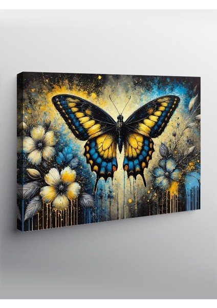 Kanvas Tablo Mavi Kelebek Çizimi YTCNVS501571, 50 x 70