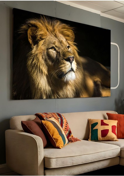 Kanvas Tablo Ormanlar Kralı Aslan Hayvan Dekoratif Kanvas Tablo 30 x 40