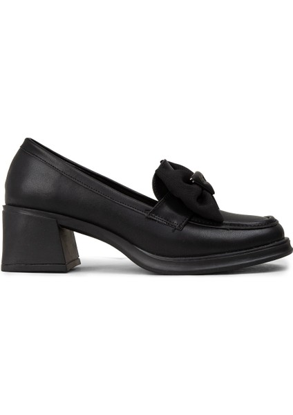 Kadın Siyah Fiyonk Detaylı Loafer Ayakkabı - K1465ZSYHC01