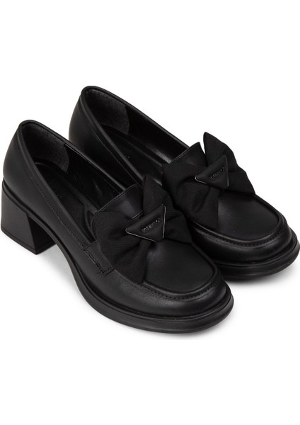 Kadın Siyah Fiyonk Detaylı Loafer Ayakkabı - K1465ZSYHC01 modelleri