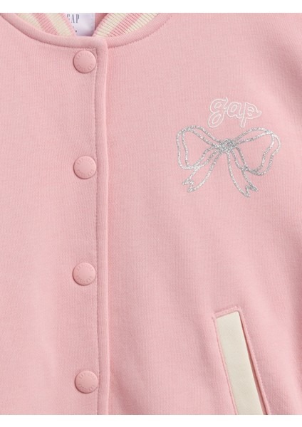 Kız Bebek Pembe Gap Logo Fleece Varsity Ceket fiyatları