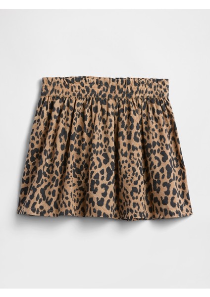 Kız Bebek Kahverengi Leopar Desenli Etek