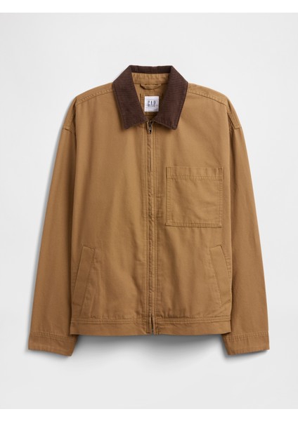Erkek Açık Kahverengi Relaxed Canvas Workwear Ceket fiyatları