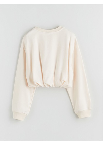Yeni Sezon Bisiklet Yaka Basic Kız Çocuk Sweatshirt indirimleri