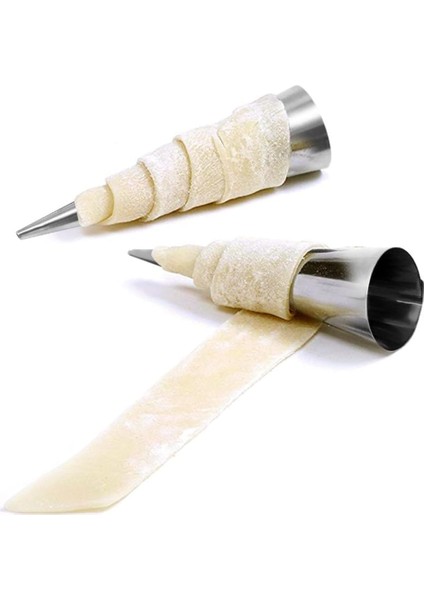 6’lı Paslanmaz Çelik Cannoli Kalıbı – Krem Rulo, Kruvasan, Külah ve Hamur Sarma Için Koni Şekilli Pasta Kalıbı, Pastacılık Huni Seti-Kurabiye Kalıbı modelleri