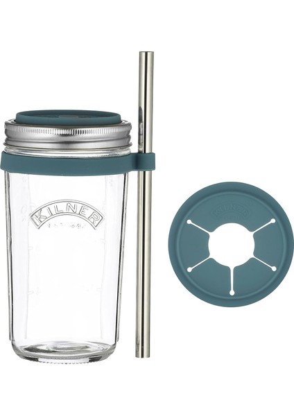 Yeniden Kullanılabilir Paslanmaz Çelik Hasır ile Cam Smoothie Yapma Seti