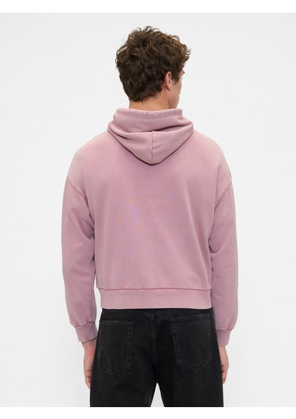 Erkek Pembe Heavyweight Oversized Logo Sweatshirt fırsatları