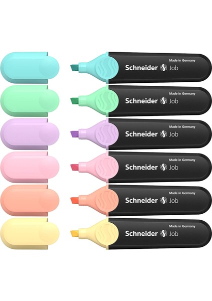 Job 150 Pastel Fosforlu (Turkuaz, Nane, Leylak, Pembe, Şeftali, Vanilya) 6&apos;lı Kutu