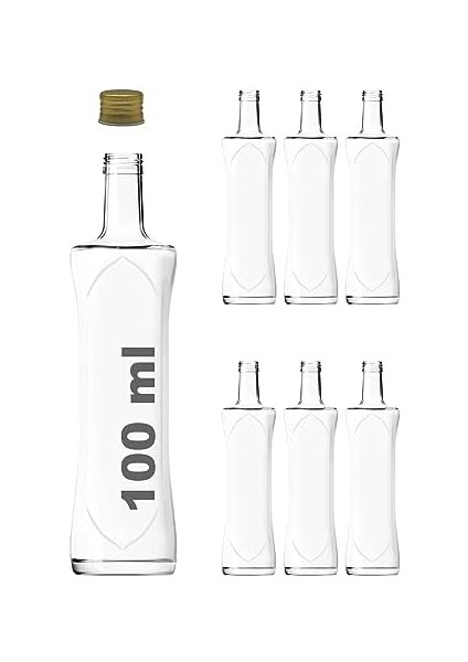 100 ml Şeffaf Piramit Sosluk 100 cc Kapaklı Kavisli Cam Şişe 6 Adet ( / (Metal)) fiyatları