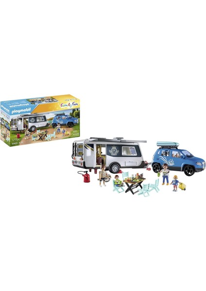 Fun 71423 Arabalı Karavan, Kamp, Doğada Çok Yönlü Kamp Eğlencesi, Kapsamlı Aksesuarlar, Tüm Ülke Çapında Ortak Aile Gezisi, 4 Yaş ve Üzeri Çocuklar Için Oyuncak