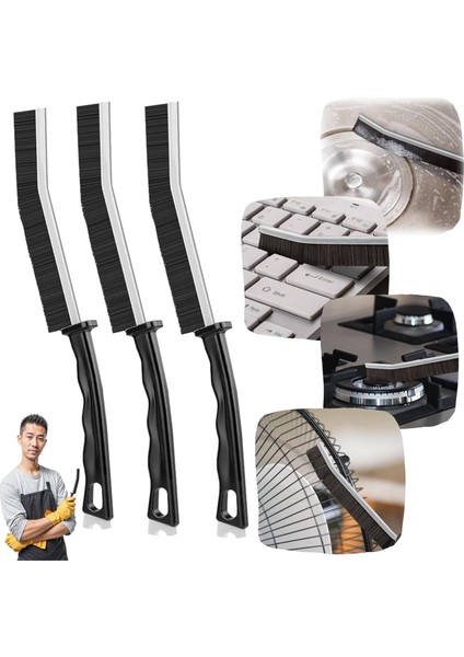 Çatlak Temizleme Fırçası, Sert Kıllı Çatlak Temizleme Fırçası, Çatlak Fırçası - Çok Amaçlı Pencere Oluk Temizleme Fırçası, Boşluk Temizleme Fırçası, Temizlik Için Duş Fırçası - Derin Mutfak Temizleme