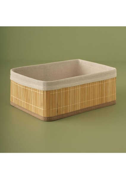 Bres Bambu Düzenleyici Kutu, Bej, 30 x 20 x 12