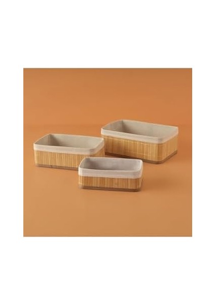 Bres Bambu Düzenleyici Kutu, Bej, 30 x 20 x 12 fiyatları