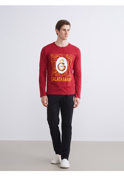 Yeni Sezon Standart Kalıp Galatasaray Baskılı Erkek Pijama Takımı