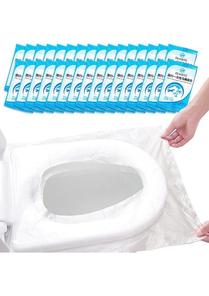 50&apos;li Tek Kullanımlık Su Geçirmez Klozet Kapağı – Antibakteriyel Seyahat Tuvalet Örtüsü, Hijyenik Klozet Koltuk Pedi, Plastik Tuvalet Pedi, Otel, Avm, Kamp ve Dış Mekan Kullanımı