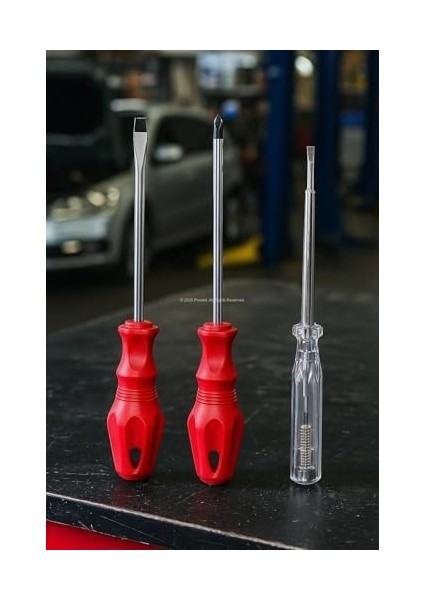 3’lü Tornavida Kontrol Seti, 20 cm, Düz, Yıldız Uçlu Ergonomik Tutma Kolu, Dayanıklı El Aleti Takımı fiyatları