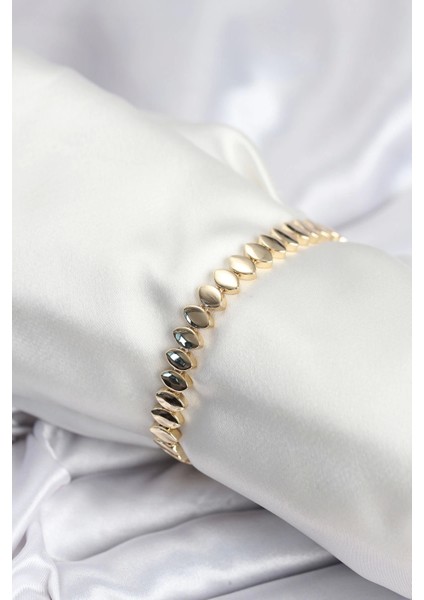 Bfs Pirinç Vıp Seri Gold Renk Sıralı Arpa Model Kadın Bileklik