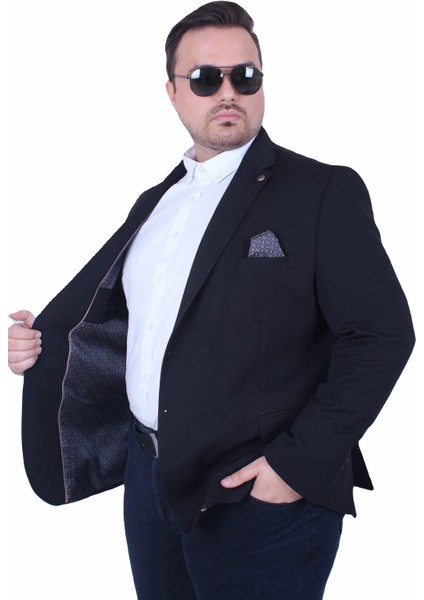 Mocgrande Erkek Büyük Beden 4 Drop Blazer Zaha Ceket 500603 Sıyah fiyatları